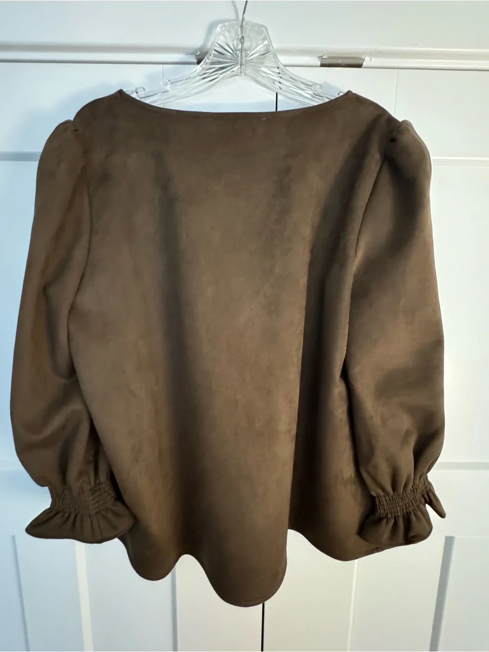 NWT Tuckernuck Easton Suede Blouse in Olive Brown
